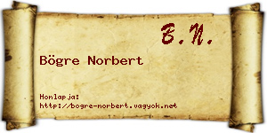 Bögre Norbert névjegykártya