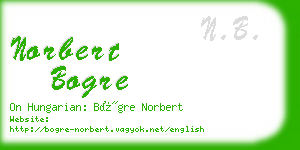 norbert bogre business card